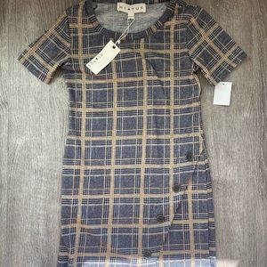 NWT. Plaid Hiatus dress size S